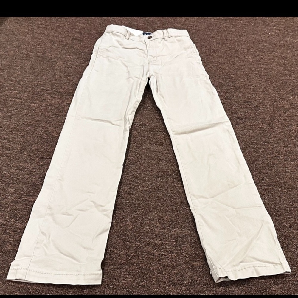 THE CHILDREN'S PLACE khaki beige Cotton pants slim Boy's 14 EUC